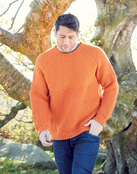 Hayfield 8286 Man's Raglan Sleeve Sweater in Hayfield Bonus DK/#3 weight yarn
